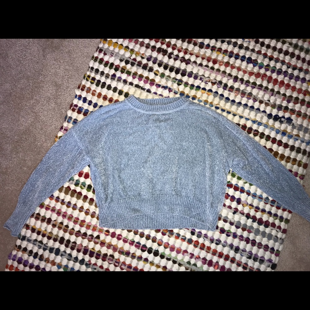 Light Blue Velvet Sweater